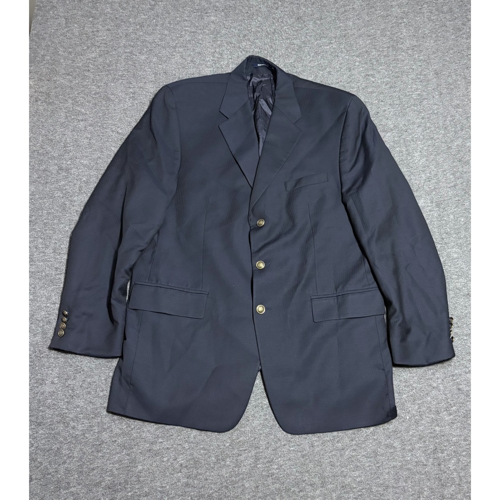 Chaps Ralph Lauren Blazer Jacket Mens 44 Navy Wool Blend Business Formal Wear